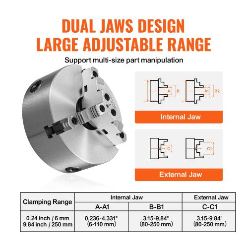 3Jaw Lathe Chuck 10 SelfCentering Lathe Chuck 024984 in6250 mm