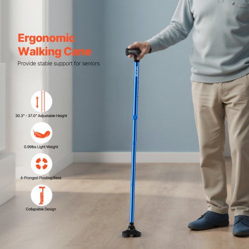 Walking Cane for Man Woman Folding Walking Stick with 8Level Adjustable