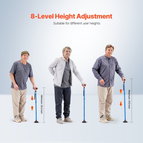 Walking Cane for Man Woman Folding Walking Stick with 8Level Adjustable