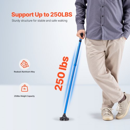 Walking Cane for Man Woman Folding Walking Stick with 8Level Adjustable