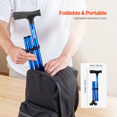 Walking Cane for Man Woman Folding Walking Stick with 8Level Adjustable
