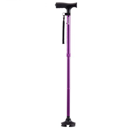 Walking Cane Folding Walking Stick with 8Level Height 4Pronged Pivoting
