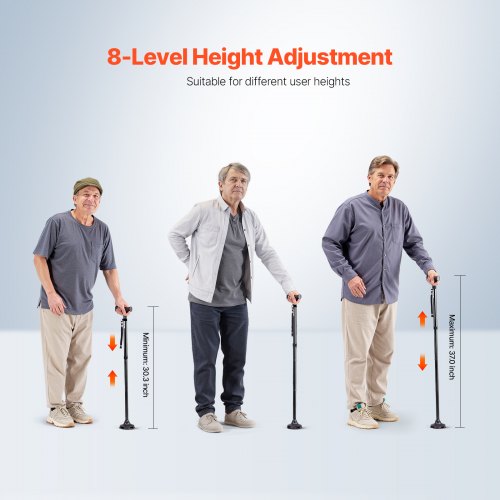 Walking Cane for Man Woman Folding Walking Stick with 8Level Adjustable