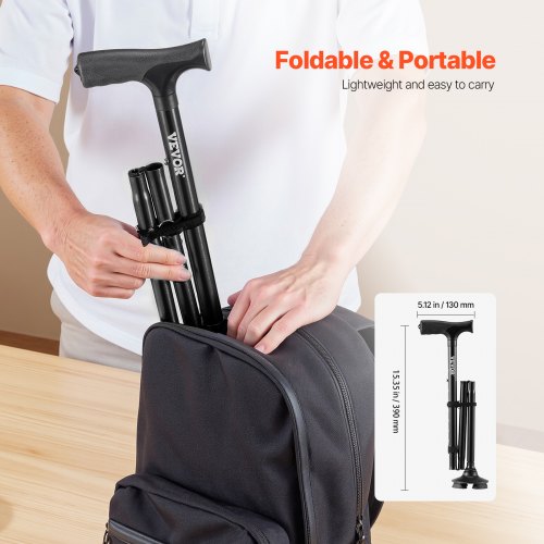 Walking Cane for Man Woman Folding Walking Stick with 8Level Adjustable