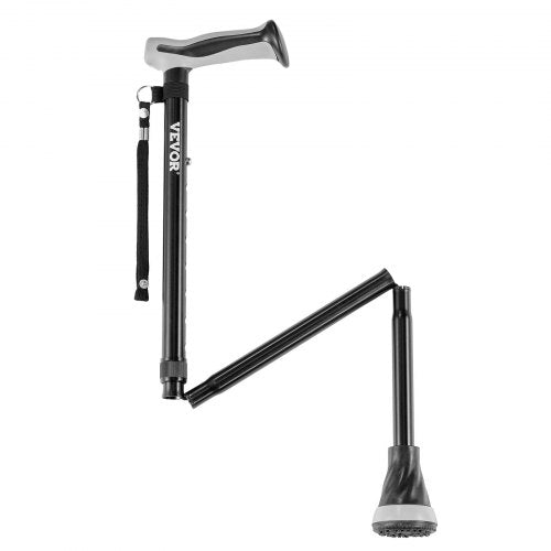 Walking Cane Folding Walking Stick with 8Level Adjustable Height Pivoting