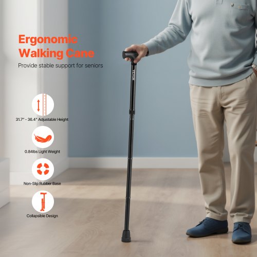 Walking Cane for Man Woman Folding Walking Stick with 5Level Adjustable