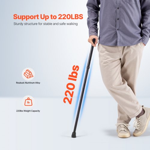 Walking Cane for Man Woman Folding Walking Stick with 5Level Adjustable