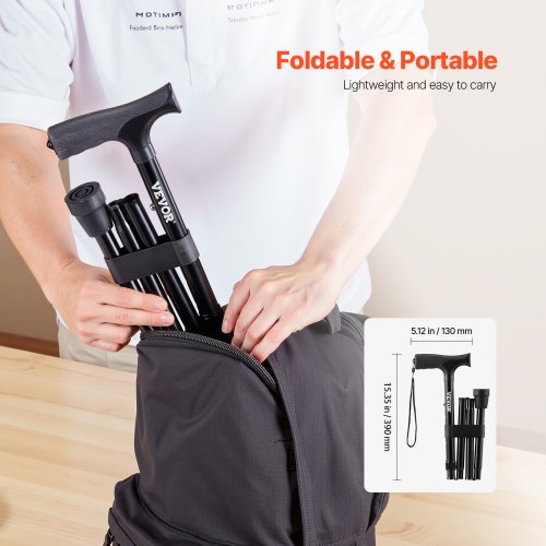 Walking Cane for Man Woman Folding Walking Stick with 5Level Adjustable