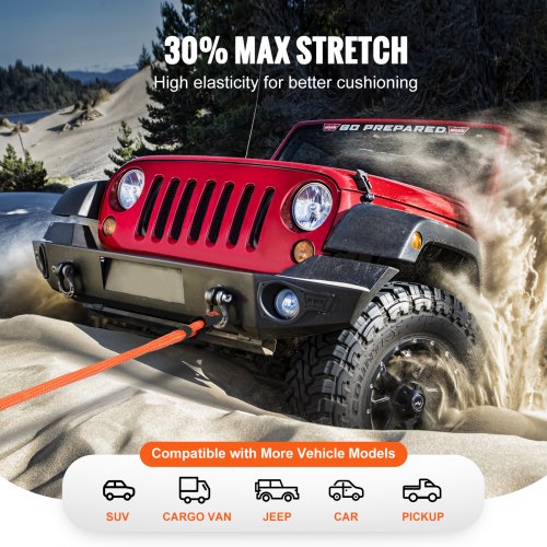 1 x 20 Kinetic Recovery Tow Rope 38000 lbs HeavyDuty Off Road Snatch