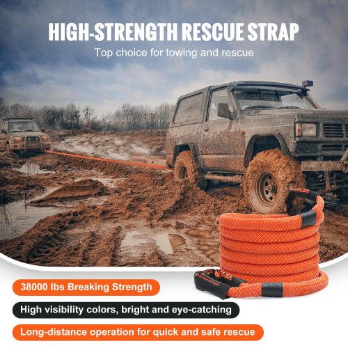 1 x 20 Kinetic Recovery Tow Rope 38000 lbs HeavyDuty Off Road Snatch