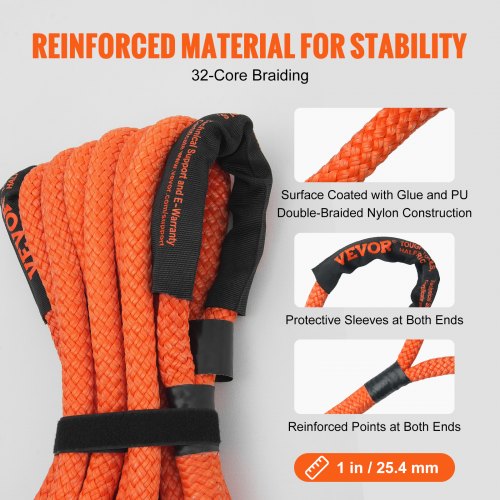 1 x 30 Kinetic Recovery Tow Rope 38000 lbs HeavyDuty Off Road Snatch