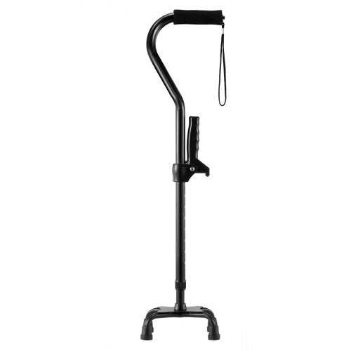 Quad Walking Cane 10Level Height Adjustable Walking Stick 4Pronged Stable