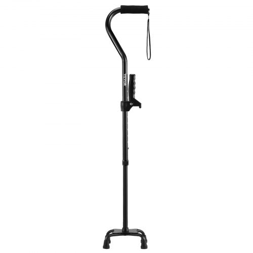 Quad Walking Cane 10Level Height Adjustable Walking Stick 4Pronged Stable