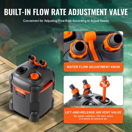 Aquarium Filter 172GPH Canister Filter 30 Gallon UltraQuiet Internal