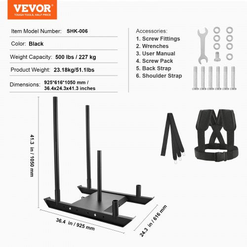 Weight Training Sled Pull Push Power Sled Fitness Strength Resistance