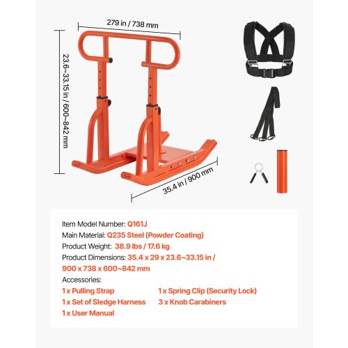 Weight Sled Steel Power Sled Fitness Training Sleds for Athletic Exercise 1