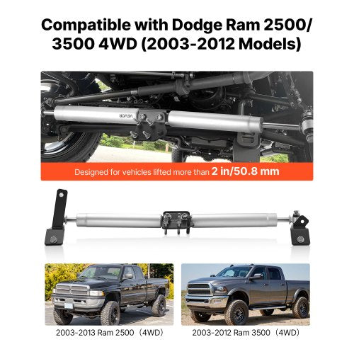 Dual Steering Stabilizer for 20032012 Dodge Ram 25003500 4WD Dual