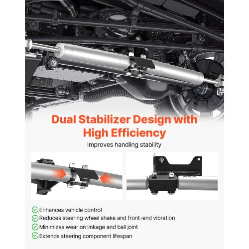 Dual Steering Stabilizer for 20052024 Ford F250F350 Super Duty 4WD
