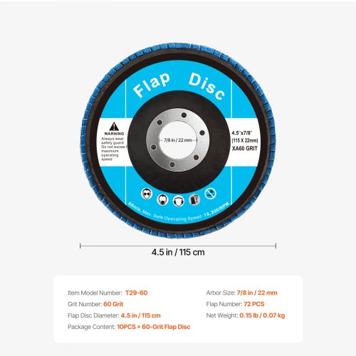 Flap Discs 60 Grit 412 x 78 Flap Discs for Angle Grinder Type 29