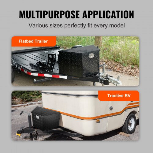 Trailer Tongue Box Aluminum Alloy Diamond Plate Tongue Box Tool Chest