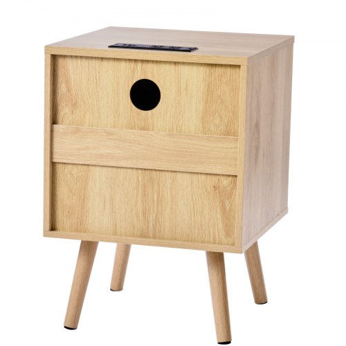 Rattan Nightstand Boho Bedside Table with 2 Drawers Rattan End Table