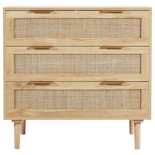 3 Drawer Rattan Dresser Natural Rattan Closet Dresser with 3 Drawers