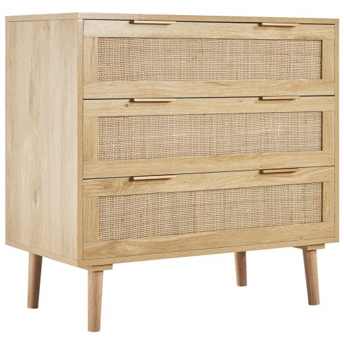 3 Drawer Rattan Dresser Natural Rattan Closet Dresser with 3 Drawers