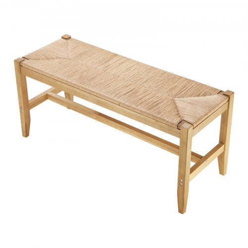 Rattan Bench Wooden Bench 40 Inches for Entryway Living Room Bedroom