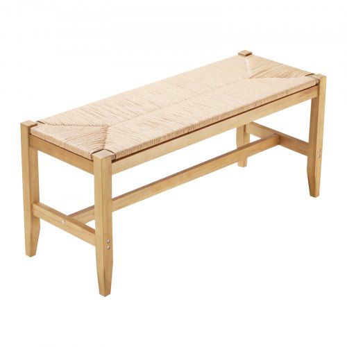 Rattan Bench Wooden Bench 40 Inches for Entryway Living Room Bedroom