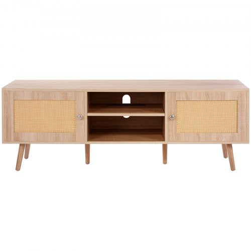 Rattan TV Stand Mid Century Modern TV Stand for 65 inch TV Boho Rattan TV