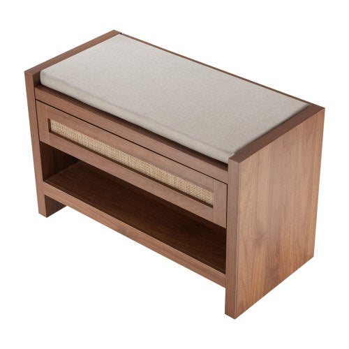 Rattan Bench 309 Rattan Shoe Bench Entryway Bench with Storage Drawer