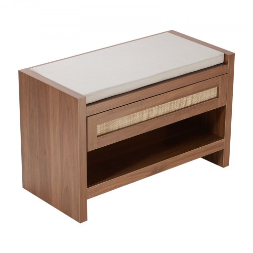 Rattan Bench 309 Rattan Shoe Bench Entryway Bench with Storage Drawer