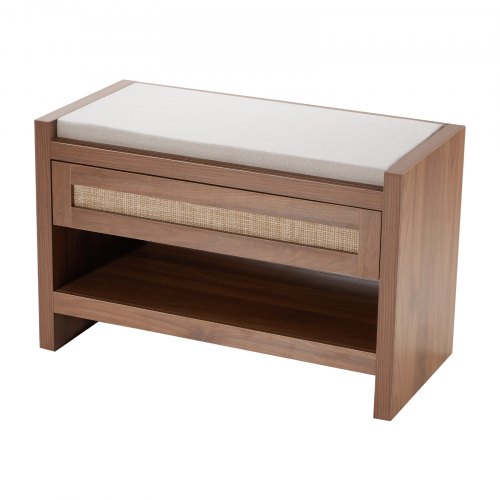 Rattan Bench 309 Rattan Shoe Bench Entryway Bench with Storage Drawer