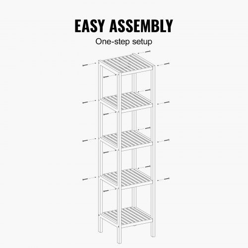 5Tier Bathroom Standing Shelf Narrow Shelving Unit Display Storage Rack