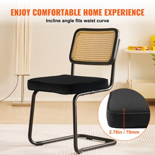 Rattan Dining Chairs Set of 2 Mid Century Modern Dining Chair Upholstered