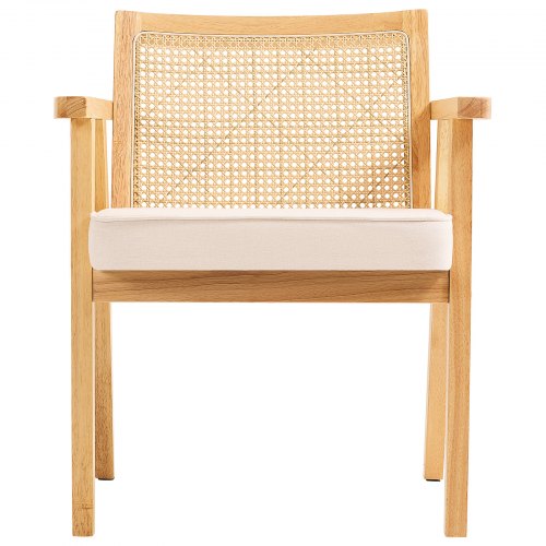 Mid Century Modern Rattan Chair Upholstered Velvet Accent Chair with Rattan