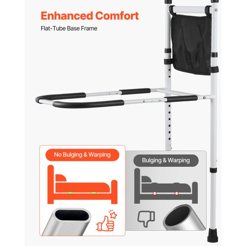 Bed Rail for Elderly Bedside Assist Rails with Supporting Leg and PU