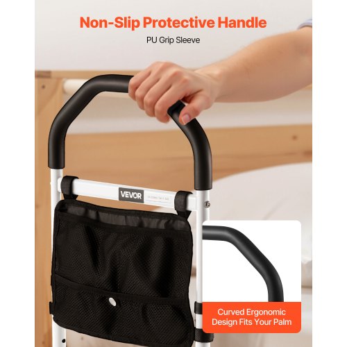 Bed Rail for Elderly Bedside Assist Rails with Supporting Leg and PU