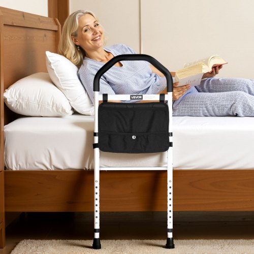 Bed Rail for Elderly Bedside Assist Rails with Supporting Leg and PU