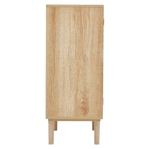 Rattan Cabinet Set of 2 Rattan Storage Cabinet with 4 Magnetic Doors