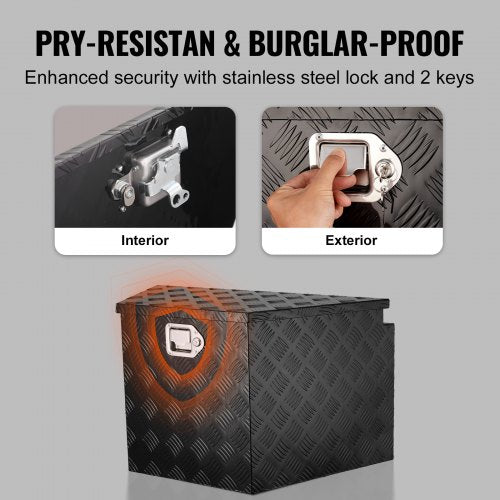 Trailer Tongue Box Aluminum Alloy Diamond Plate Tongue Box Tool Chest