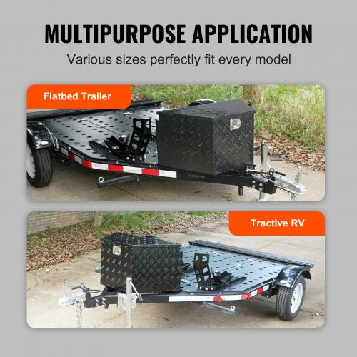 Trailer Tongue Box Aluminum Alloy Diamond Plate Tongue Box Tool Chest