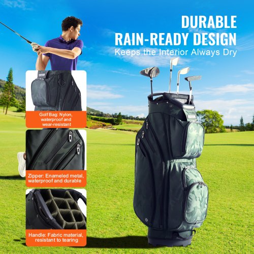 Golf Cart Bag with 14 Way Organizer Divider Top 36 11 Pockets Premium