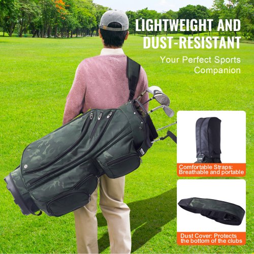 Golf Cart Bag with 14 Way Organizer Divider Top 36 11 Pockets Premium