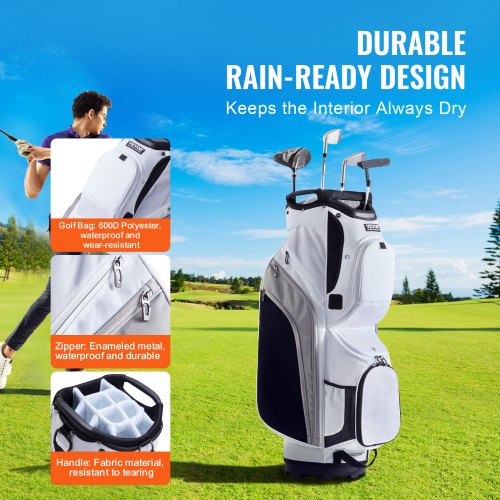 Golf Cart Bag with 14 Way Organizer Divider Top 36 13 Pockets Premium