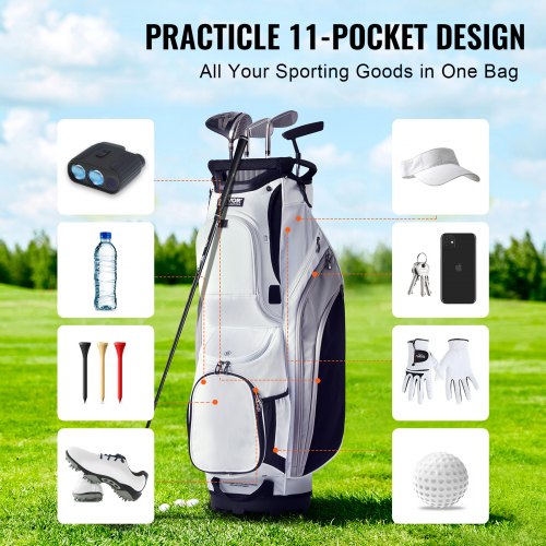 Golf Cart Bag with 14 Way Organizer Divider Top 36 13 Pockets Premium