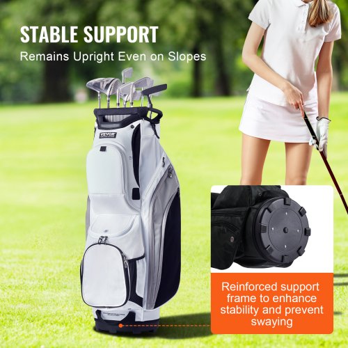 Golf Cart Bag with 14 Way Organizer Divider Top 36 13 Pockets Premium