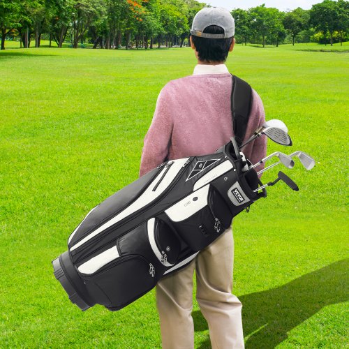 Golf Cart Bag with 14 Way Organizer Divider Top 36 13 Pockets Premium Cart