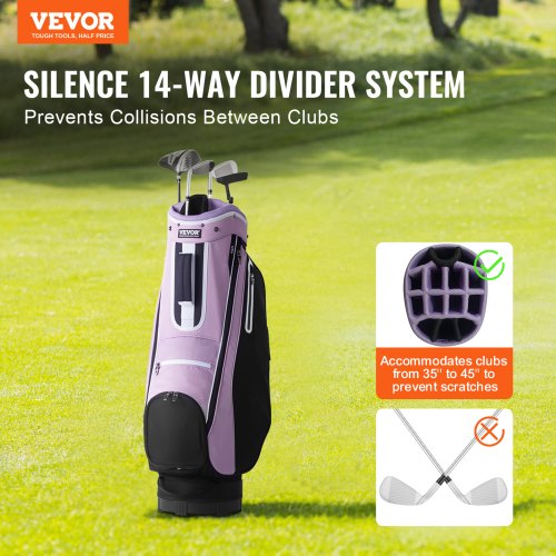 Golf Cart Bag with 14 Way Organizer Divider Top 36 Multiple Pockets