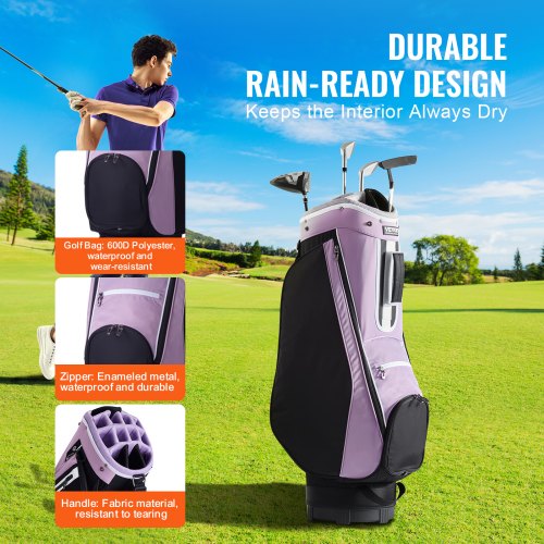 Golf Cart Bag with 14 Way Organizer Divider Top 36 Multiple Pockets